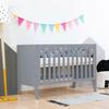 Lit évolutif bébé à barreaux gris 60 x 120 cm