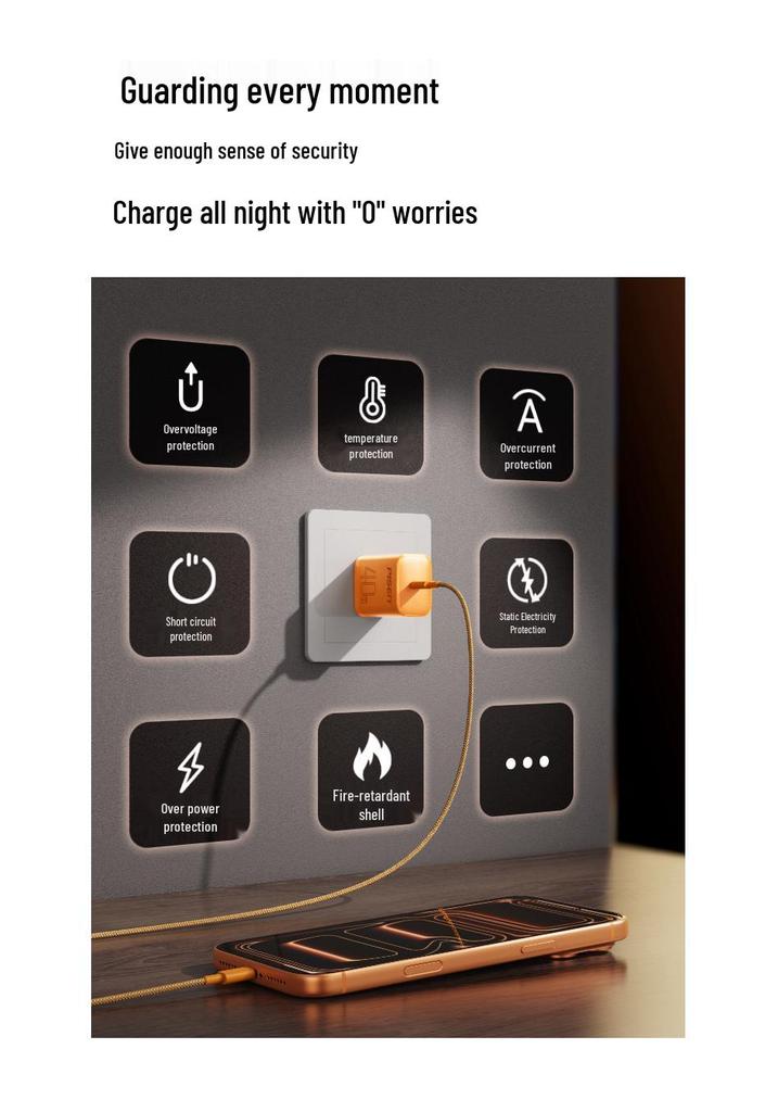 PISEN 40W GaN PD Fast Charger for iPhone 17 Pro Max and Apple 15 Pro 16