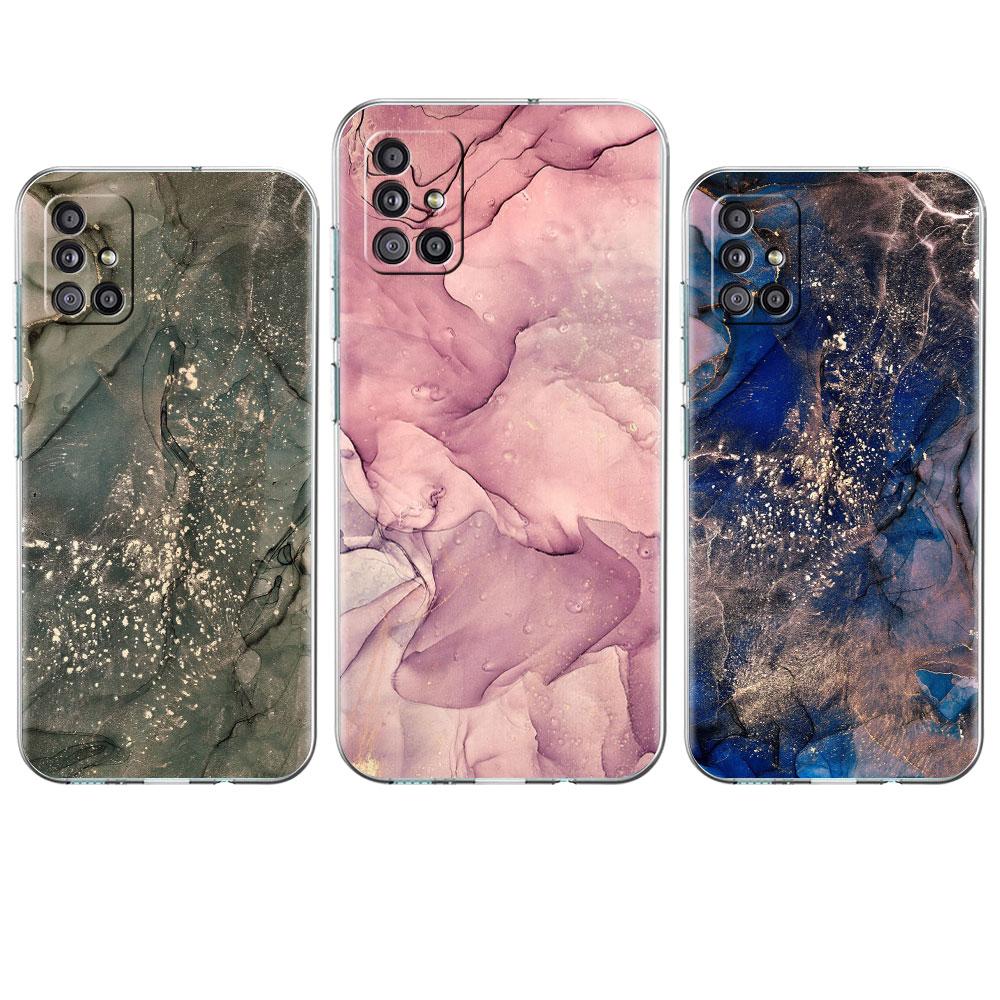 Marble Pattern Clear Case For Samsung Galaxy A52 A12 A51 A32 A21s A71 A32 A22 A50 A70 A31 A72 5G Phone Cover