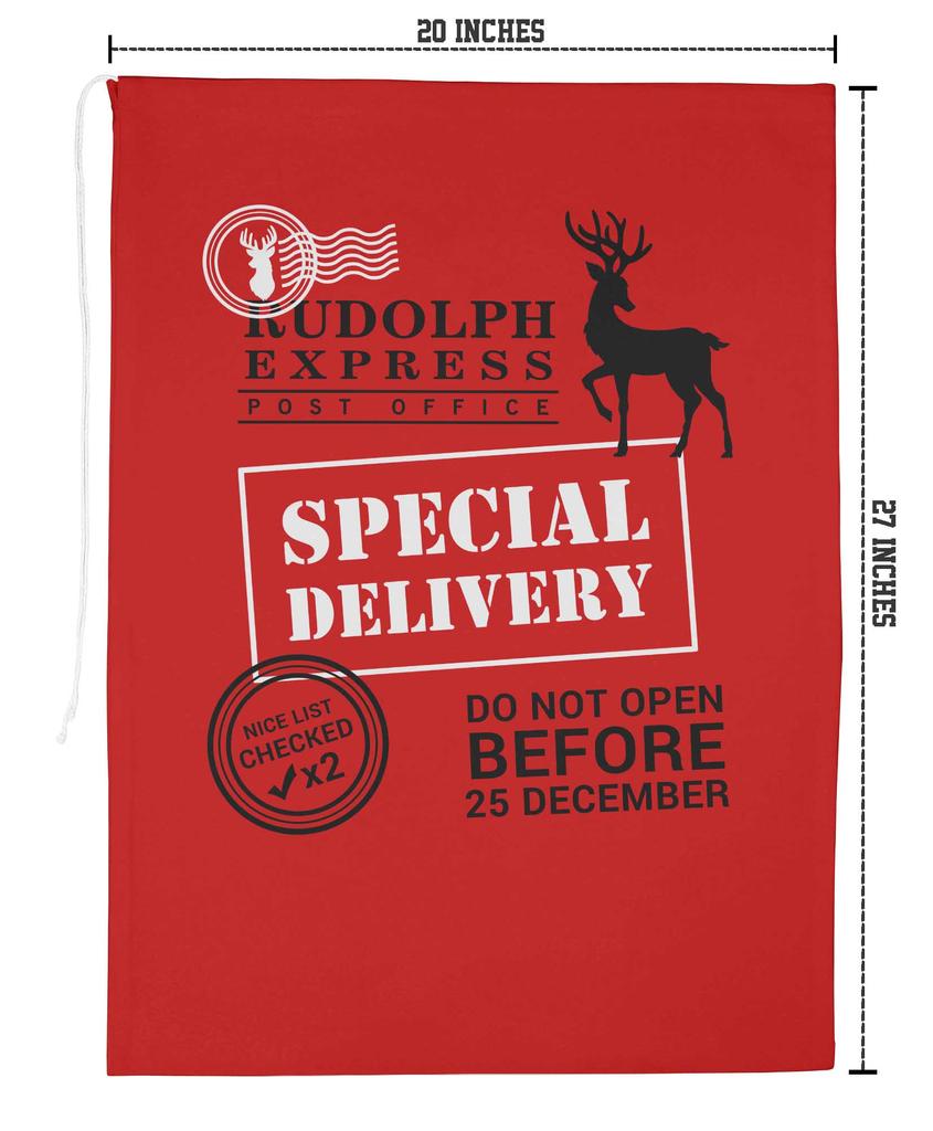Printtoo 2 Pcs Santa Gift Sack for Kids Xmas Bag Christmas Sack Personalized Bags Large 27x20 Inch