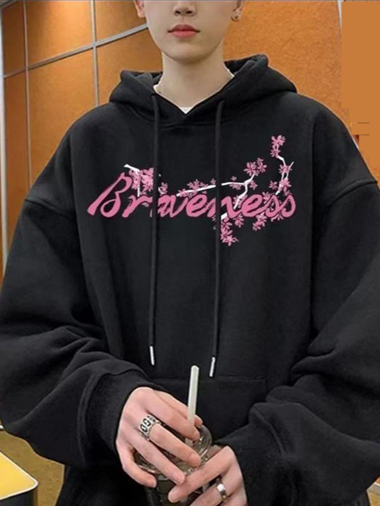 2025 Neuer Kapuzenpullover Herbst Herren Einfarbig Guochao Weißer Drachen Druck Lässig Paar Übergröße Reise Sweatshirt