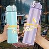 1PC Yellow Western Horse Vintage Text Print 750ml Portable Sports Water Bottle Leakproof Gym Outdoor Travel Drink Cup