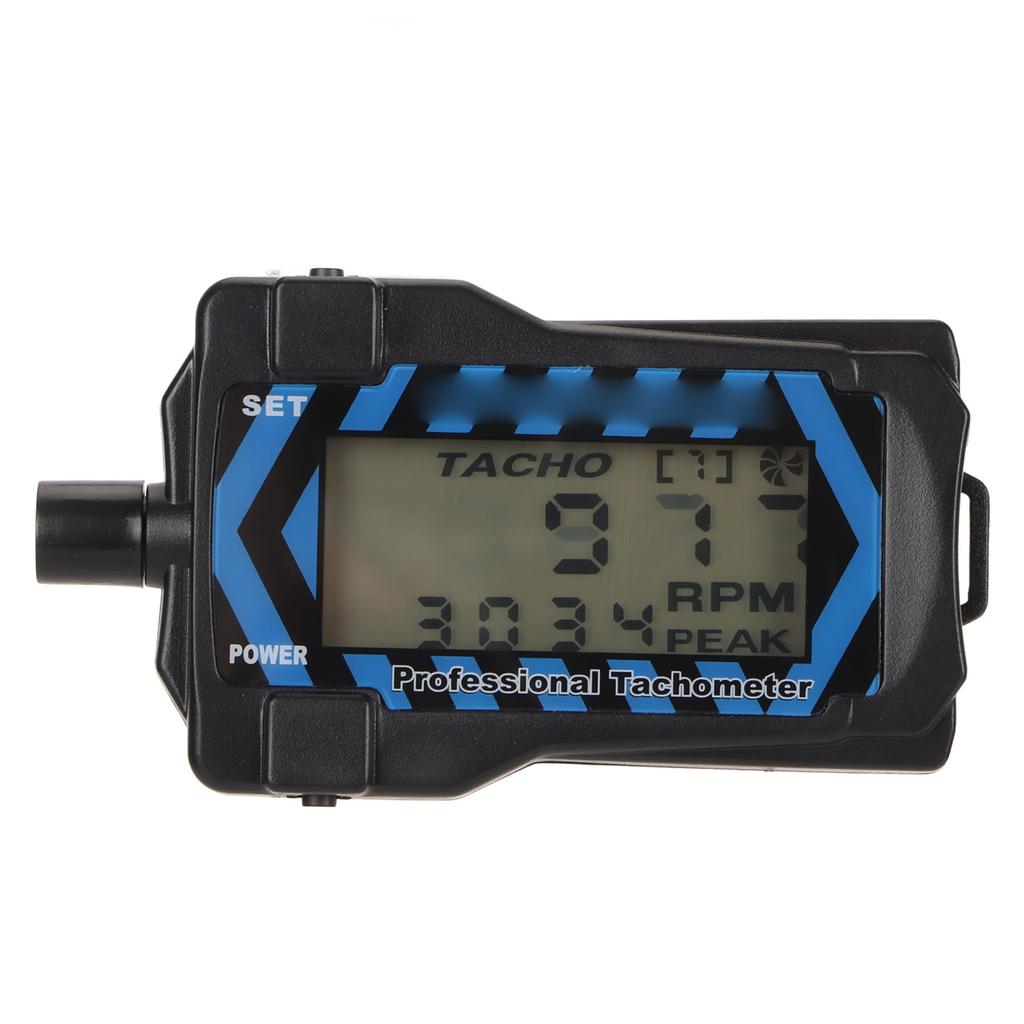 LED Handheld Tachometer Blue Backlit High Accuracy Easy Operation Propeller Speed Tester with Lanyard for RC Drone