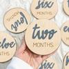3D Wooden Baby Milestone Calendar Photography Props for Newborns: Boy & Girl Memorial Monthly Tracker