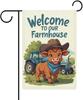 Rustic Calf And Tractor, Welcome To Our Farmhouse Double Sided Garden Ag 12x18 Inch, Outdoor Banner Suitable for Yard And