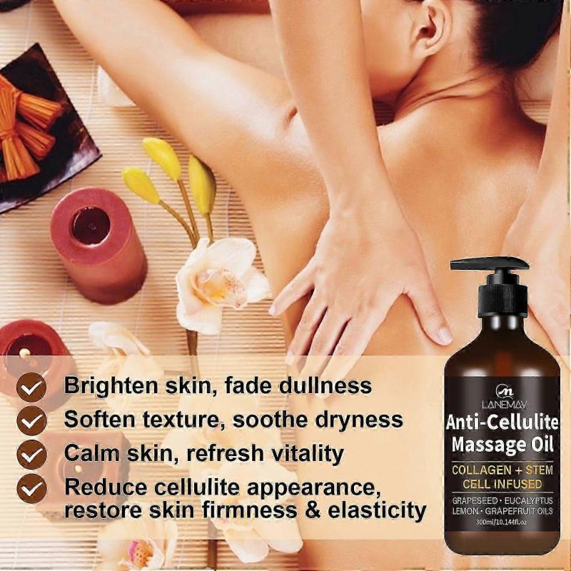 Firming Body Massage Oil with Collagen & Stem Cell  Helps Smooth The Appearance of Cellulite & Improve Skin Texture  Refreshing Body Oil for Legs & Fu