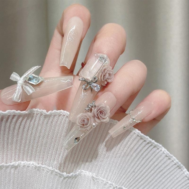 Mixed 3D Flowers Nail Charms Nail Rhinestones Nail Jewelry Nail Art Supplies
