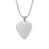Stainless Steel Glossy Guitar Pick Pendant Necklace for Men and Women, Simple Fashion Jewelry, Couple Gift