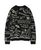 WACKY WILLY Graffiti Jacquard Pullover Black