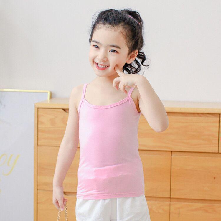 

Біла літня майка-камісоль для дівчаток - Легка, дихаюча майка для дітей 110cm рожевий