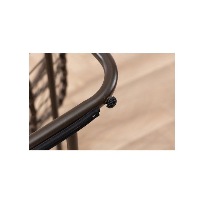 Fauteuil à bascule d'extérieur en rotin avec dossier, adapté aux porches, salons, terrasses et jardins, gris