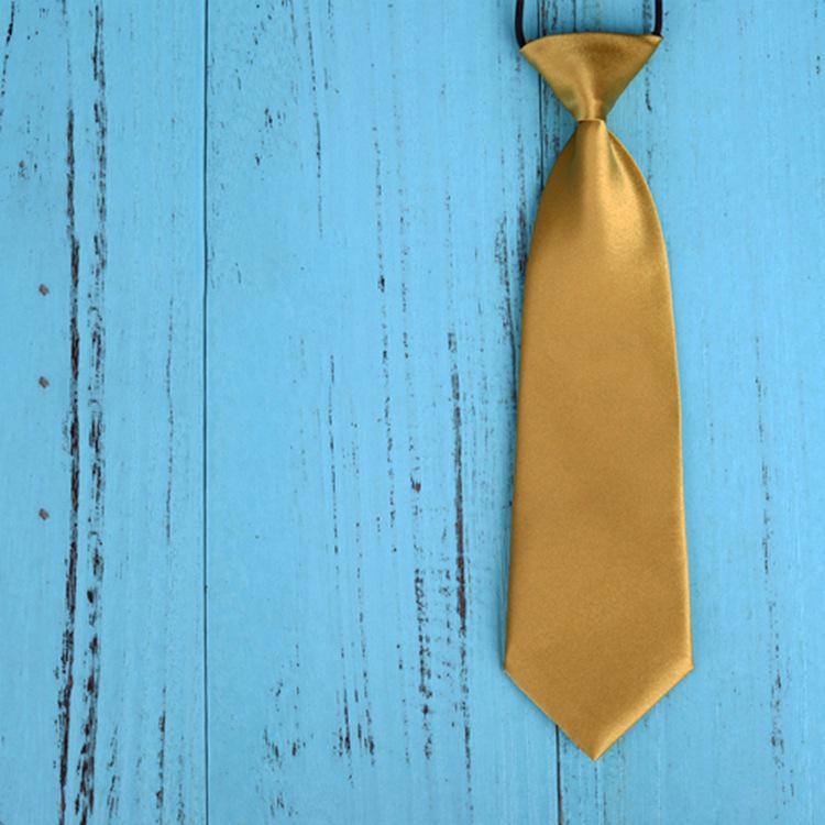 Elastic Silk Tie: Simple, Solid Color, Lazy Man's Design for Kids