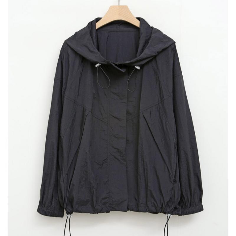 Shop   Women Thin Loose Fit Windbreaker Jacket Dgb Wjp 4342 Black