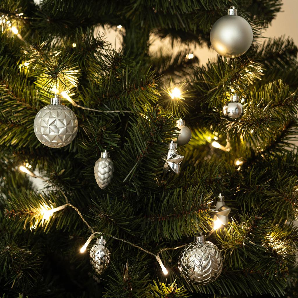Bombki Choinkowe Nietłukące Bombka Na Choinkę Ozdoby Srebrne Zestaw 60 szt