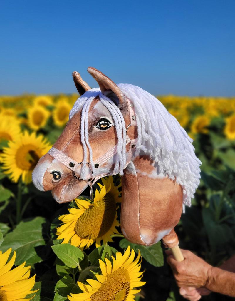 Hobby Horse Large Premium Stick Horse - Piebald Tobiano with White Mane A3