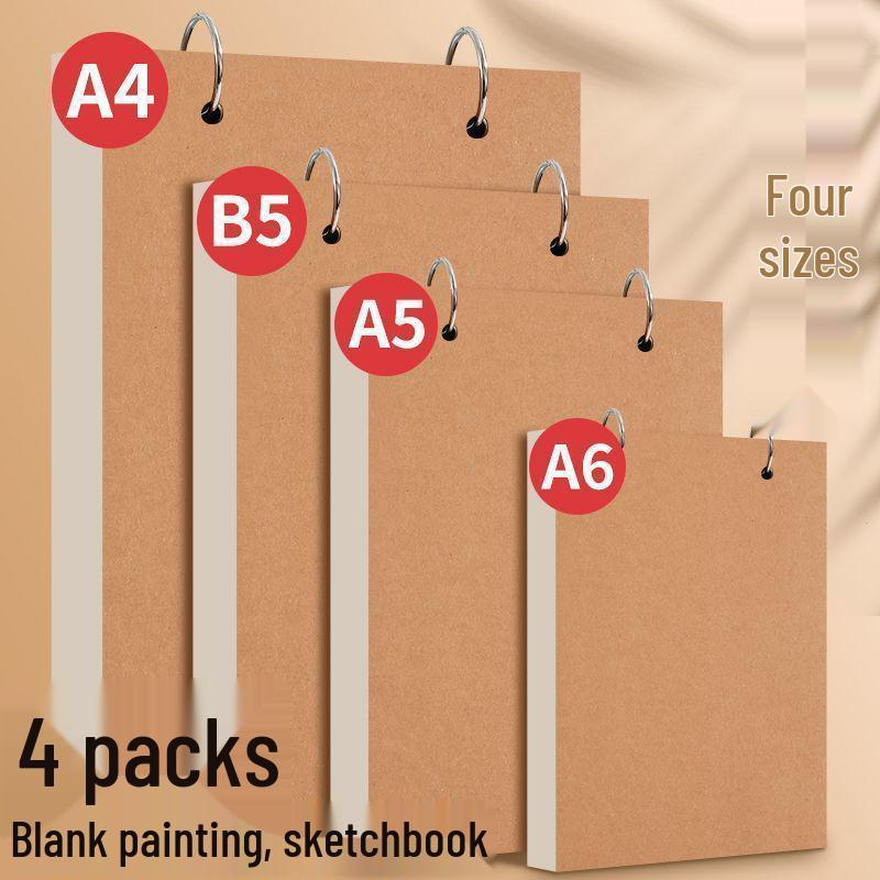 Portable A4 Ring Binder, A6 Detachable Drawing Book, and A5 Tear-off Sketchbook Set.