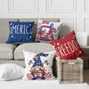 Pillow Pillowcase Red and Blue Striped Letters Color Printed Sofa Square Pillowcase Without Core