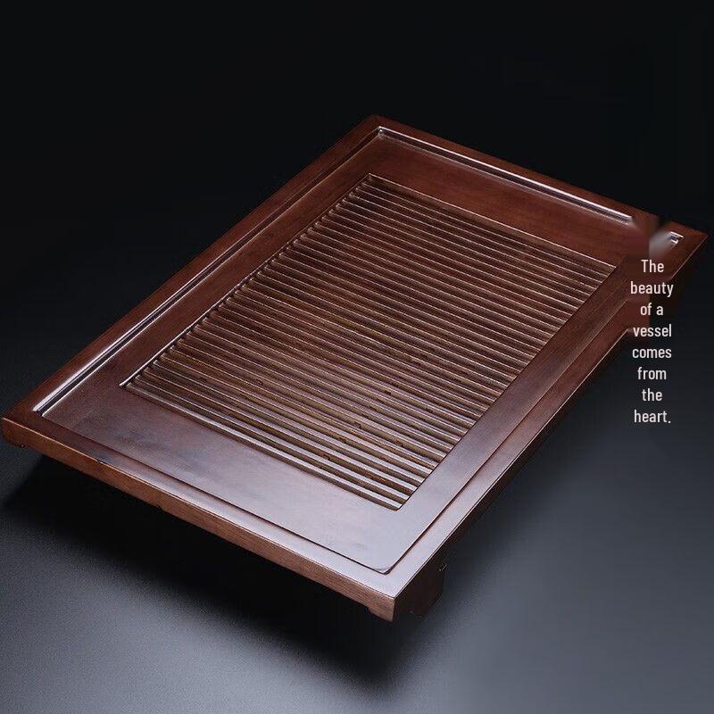 Solid Wood Rectangular Tea Tray with Drawer Drainage