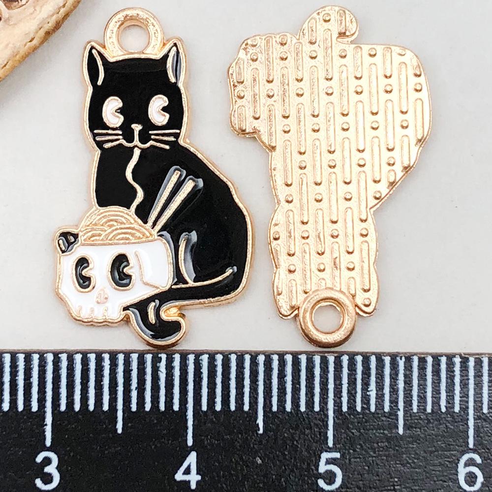 

Halloween Kitty Drip Oil Alloy Pendant Charm for DIY Jewelry