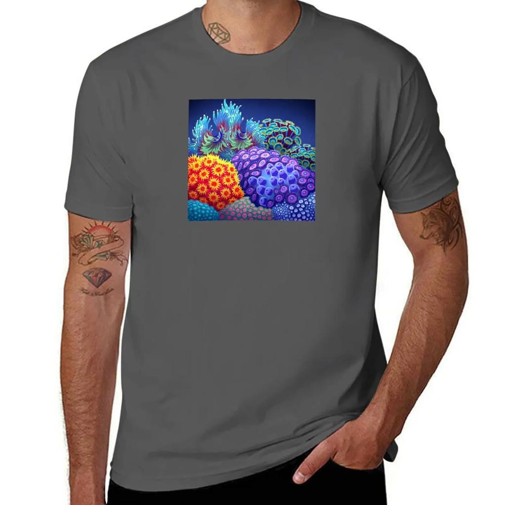 Coral T-Shirt Fashion Shirts Man T-shirt Anime Tshirt Clothes Mens Designer Clothes