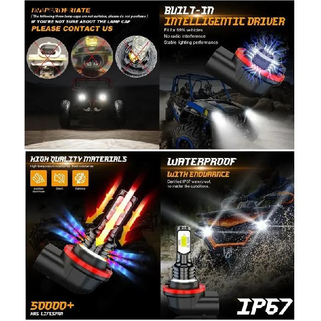LED Headlight Bulbs For Yamaha YZF Zuma Vino Majesty Royal Road V Star Stryker Virago TMAX C3 WR250 TTR250 VMAX FZ1 Phazer