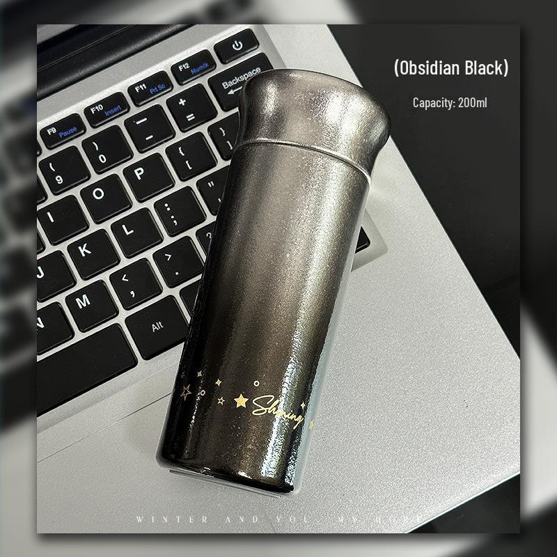 Compact Pure Titanium Tea Thermos for Girls – Stylish Pocket-Sized Cup
