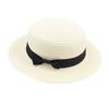 Women's British-Style Summer Hat Simple Small-Brimmed Straw Hat Korean-Style Bow-Knot Flat-Top Sun Hat Popular Women's Straw Hat