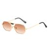 New Retro Metal Square Frame Gradient Sunglasses Y2K Personality Brand Double Beam UV400 Protection for Women Men
