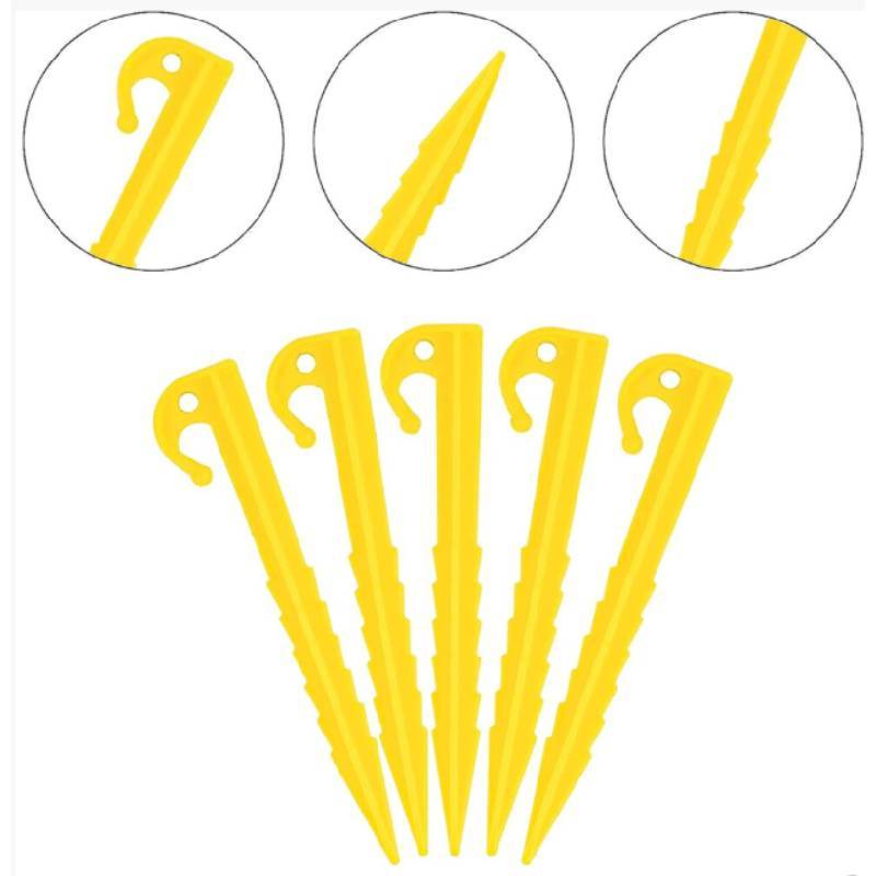 Camping Tent Pegs With Plastic Spiral Nails For Outdoor Shelter Securement