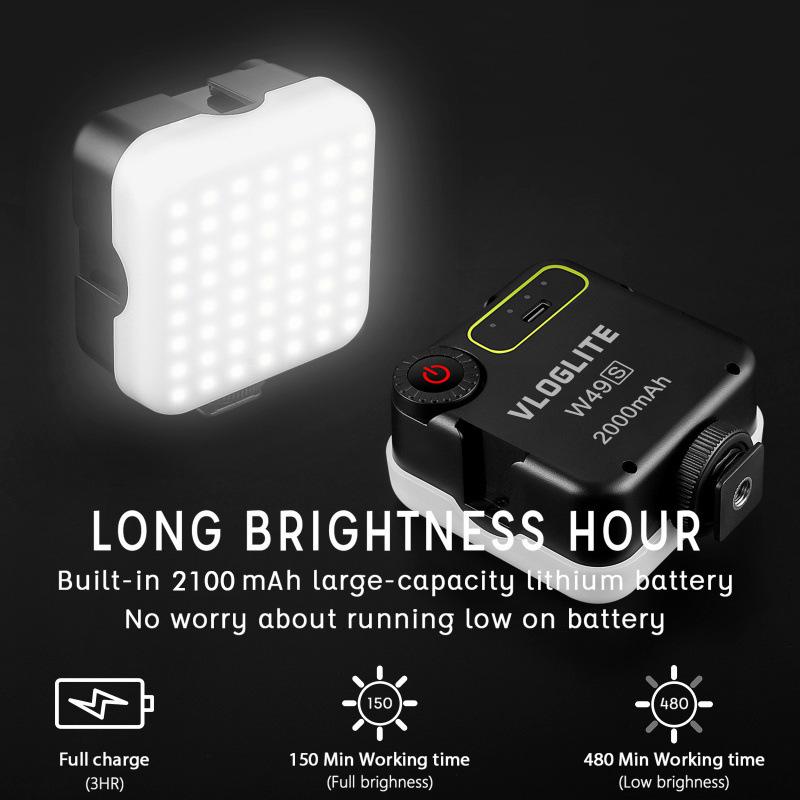 8VLOGLITE W49S Portable RGB Color Filter Fill Light for Photography and Live Streaming