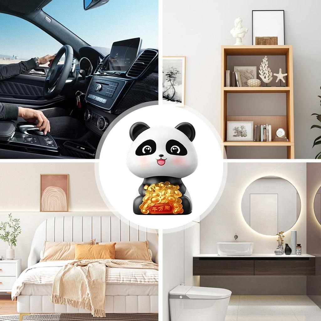 Solar Powered Panda Ornament Auto Nodding Creative Car Dashboard Ornament Home Decor