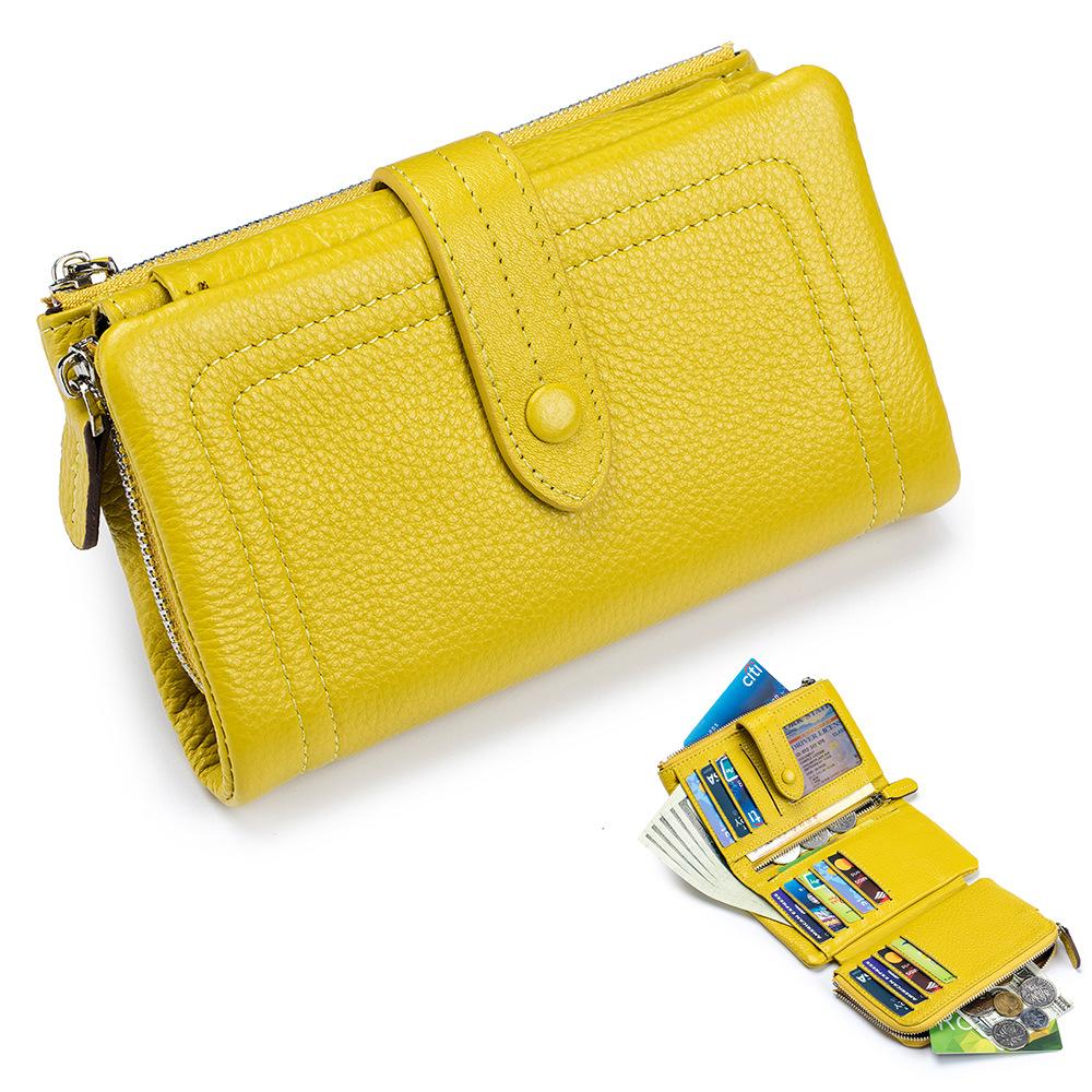 Soft Leather High-end Women's Short Three-fold Wallet, Large Capacity Fashionable Folding Small Wallet, Multi-card Card Bag.