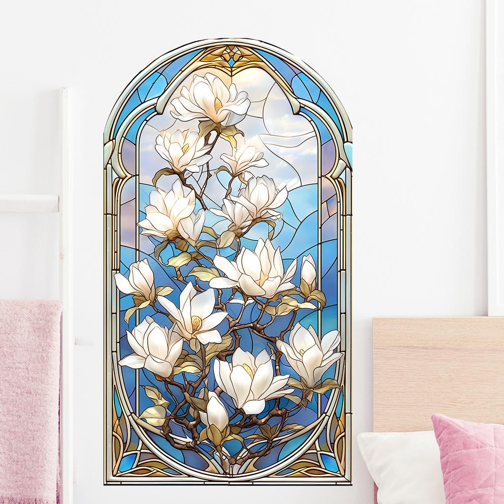 Vintage Magnolia Flower Texture Bedroom Living Room Study Wall Beautification Decoration Stickers