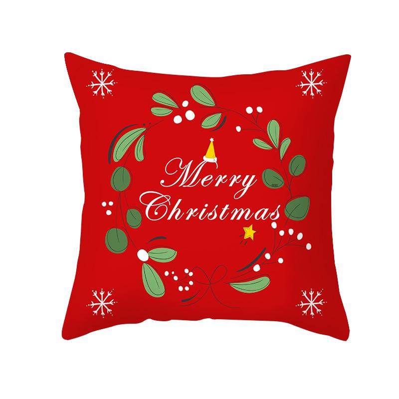New Christmas Pillow Case Printed Peach Skin Living Room Bedroom Sofa Cushion Home Pillow Case