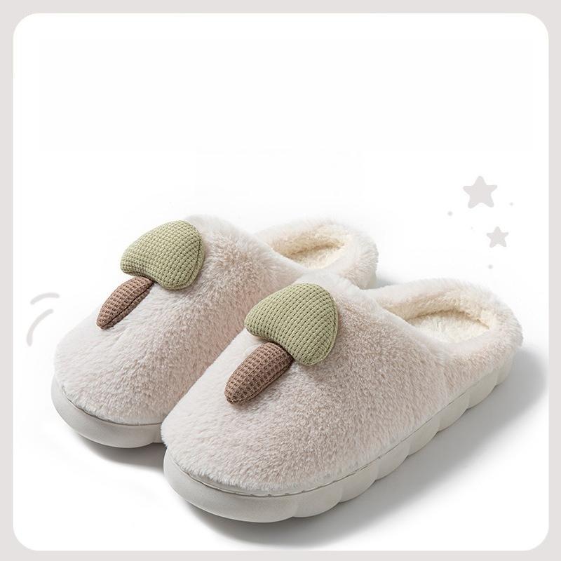 Fashion Couple's Cotton Shoes Winter New Thicken Warm Women's Home Cotton Slippers Lightweight Comfortable Plush Soft Sole Men's Flats