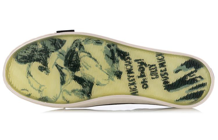 Disney X Li Ning Slip Resistant Abrasion Resistant Balance High Top Canvas Shoes Women's Black Beige White AGCQ324-1