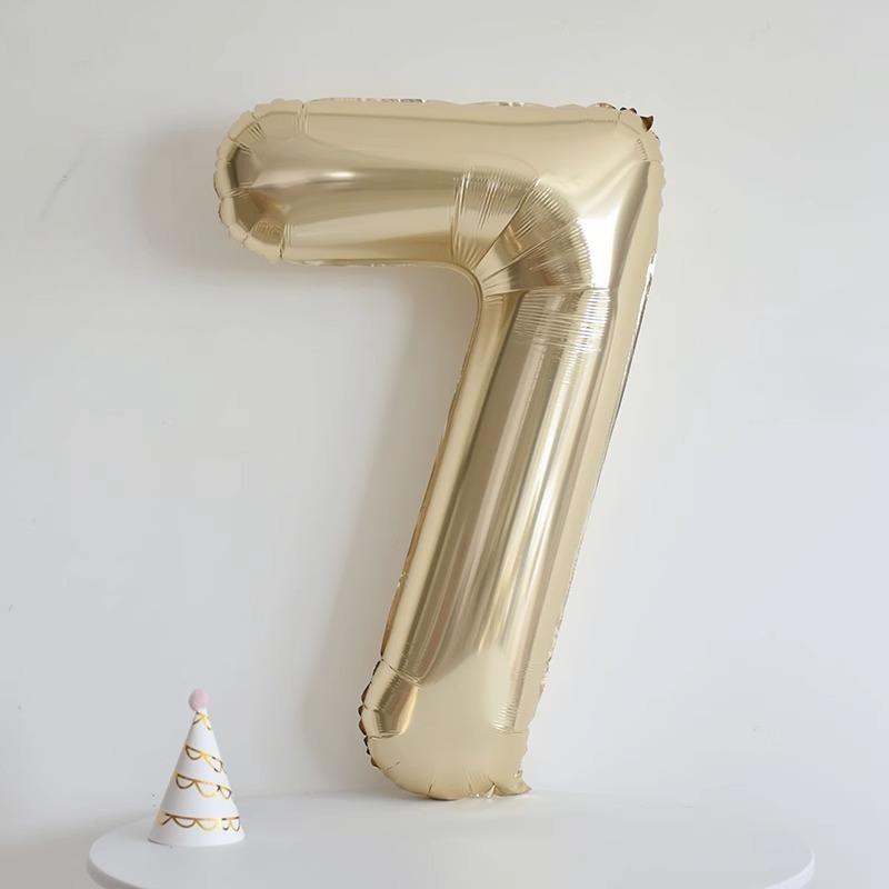 Balon Auriu Platină 1 buc 40 Inch Cifră Balon cu Heliu Sferic Digital Decorare Petrecere Aniversare Copil Bebeluș Sărbătoare Botez