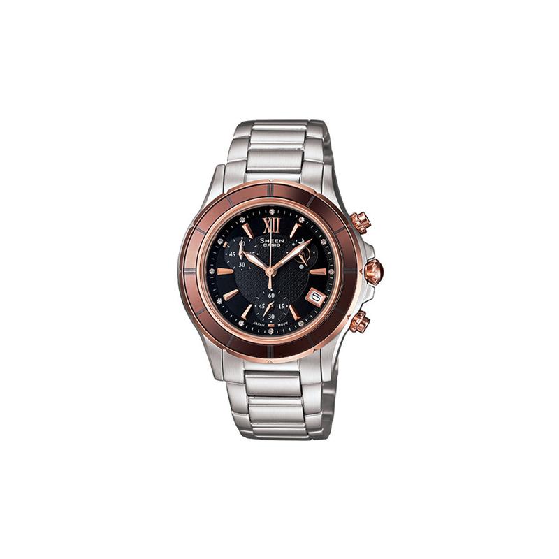 

Watch SHEEN small dial date display gold bezel waterproof business casual watch Japanese and Korean watch women s watch black SHE-5516SG-5A золотий