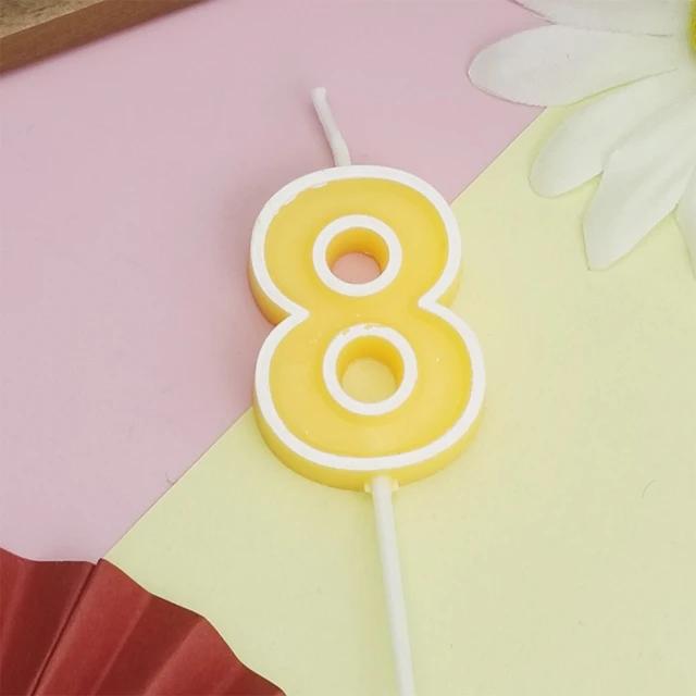Candy Colored Happy Birthday Number Candle Children's Party Creative Cartoon Jelly Colored Valentine's Day Activity Candle