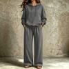 Women's Casual Comfortable Hooded Sweatshirt and Pants Set with Pockets for Fall Winter