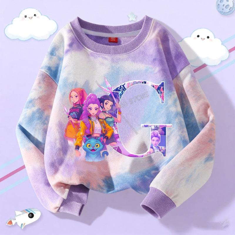 Spring And Autumn KPop Demon Hunters 3D Print T Shirt Kids Girl Streetwear Women's Outdoor Pullover Long Sleeve Top Clothes
