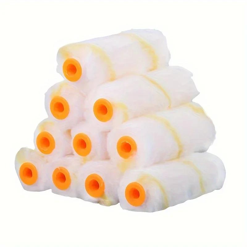 Disposable Mini Paint Roller Kit With 10 4-Inch Covers,30cm Long Roller Frame Paint Roller For Painting Walls Practical Tool