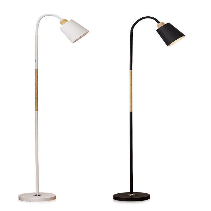Nordic LED Floor Lamp with Remote Control - Dimmable, Modern Design for Living Room, Bedroom, or Study