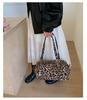 Leopard Print Retro Studded Bowling Bag - Women's 2025 Shoulder Handbag