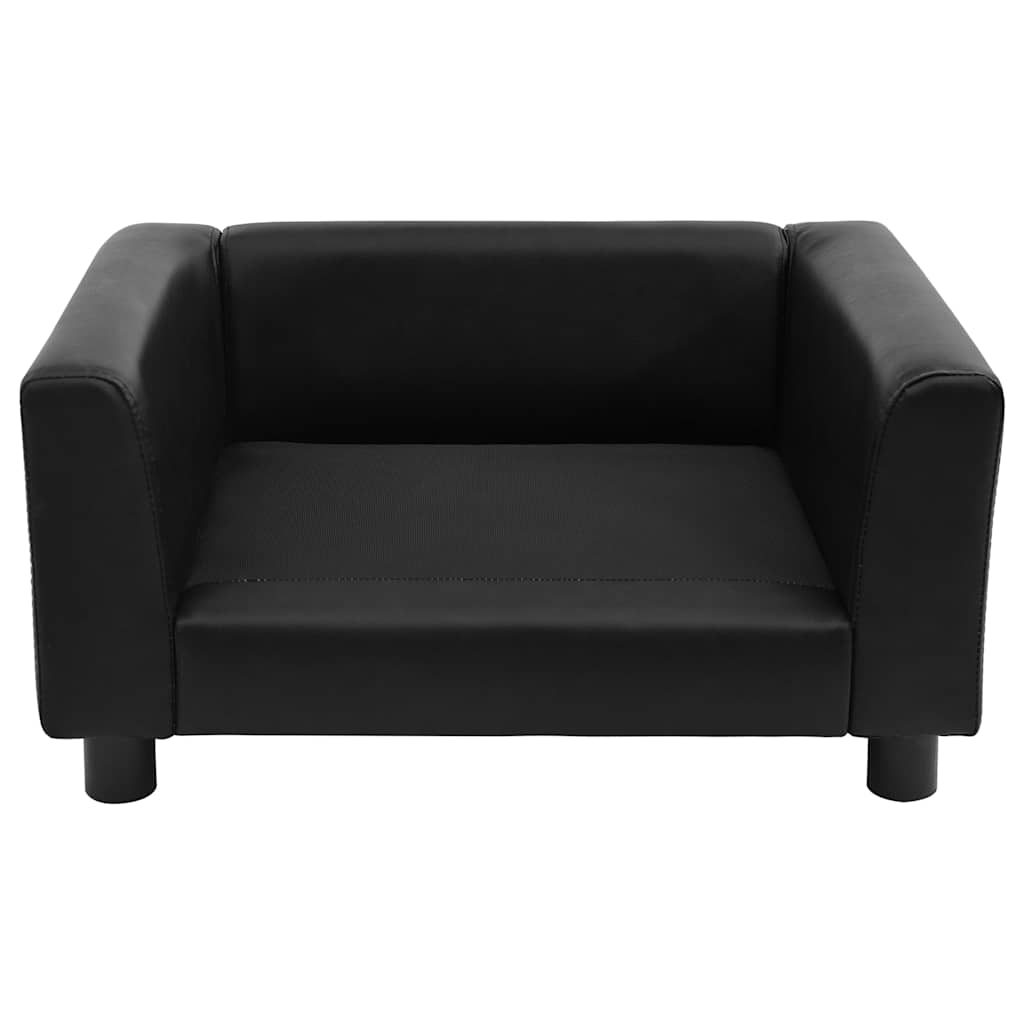 Pet Sofa Black 60 X 43 X 30 Cm Plush and Faux Leather