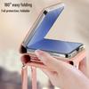 Stylish multi-card slot coin purse/phone case for Samsung Z Flip7, drop-proof, foldable, anti-lost, includes long crossbody strap.