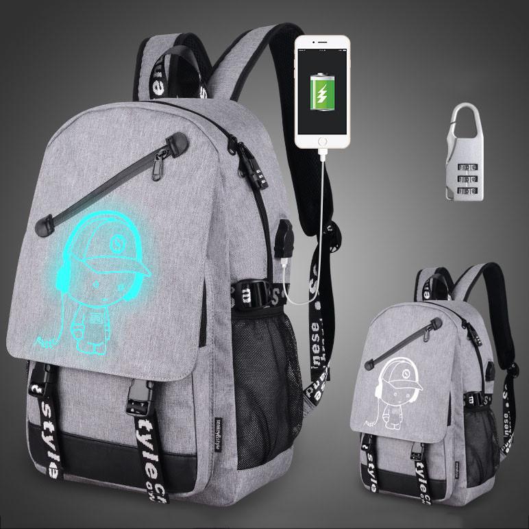 Anti Fashion Theft Backpack School Unisex Travel Bag Usb Charging Port Rucksack