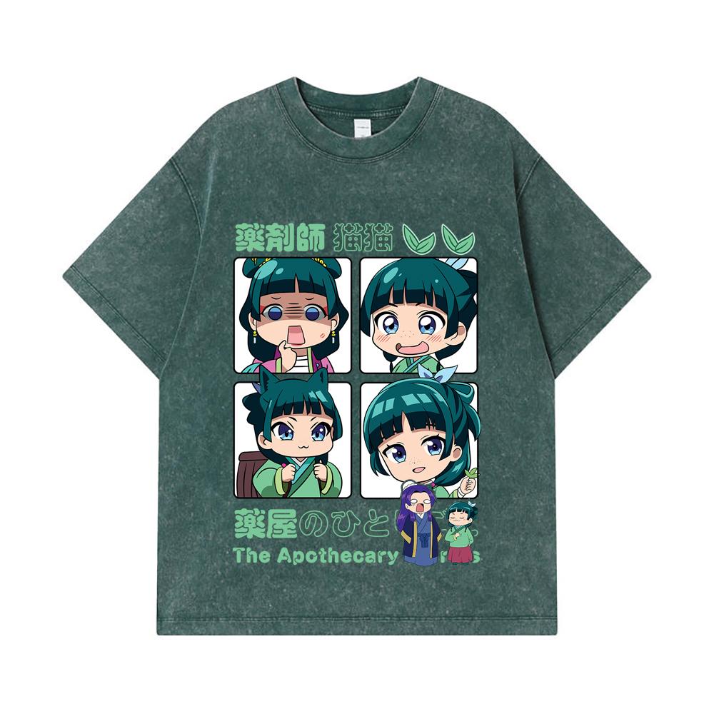 275 GSM Washed T-shirts 100% Cotton Apothecary Diaries V3 Print Unisex Heavy Cotton T Shirt