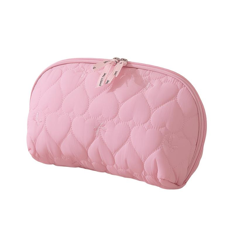 7l Large Capacity Quilted Heart Shape Partition Toiletry Bag Portable Butterfly Embroidery Travel Makeup Bag Multi Grid Storage