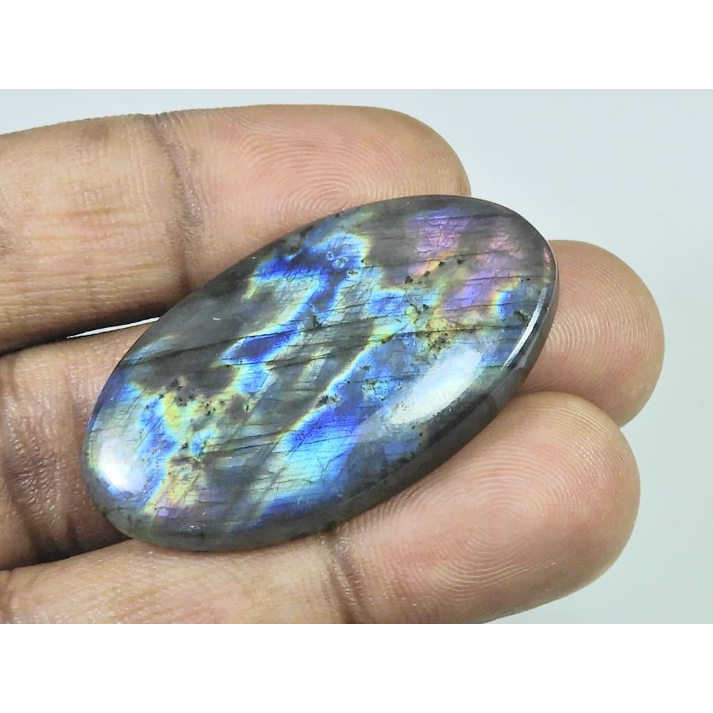 

22X42X06MM Natural Purple Labradorite Spectrolite Oval Loose Gemstone 59Cts. D-406